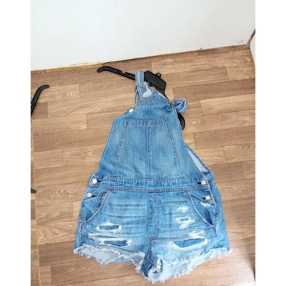 American eagle outfitters denim distressed overalls, shorts - Picture 6 of 6